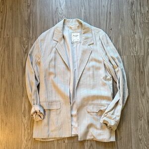 Abercrombie & Fitch Light Gray Checkered Blazer